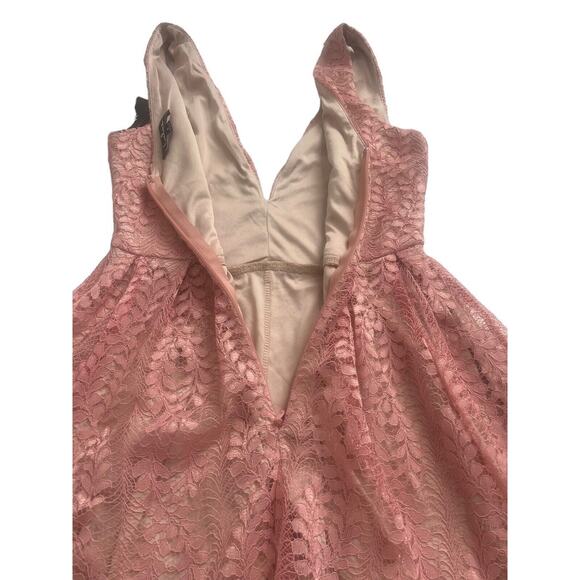 Lulus Blush Pink Lace Skater Dress Size Small All Of My Heart Formal HOCO New - Picture 8 of 14